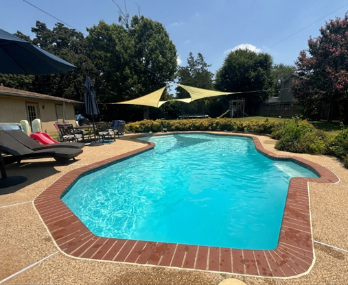 Before swimming pool remodel showing pool design