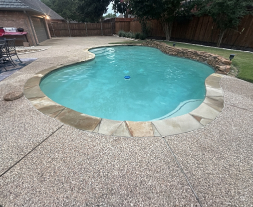 Traditional swimming pool before AI-based remodeling visualization