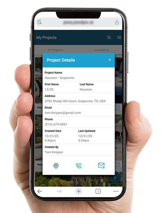 Create project by entering minimal homeowner details